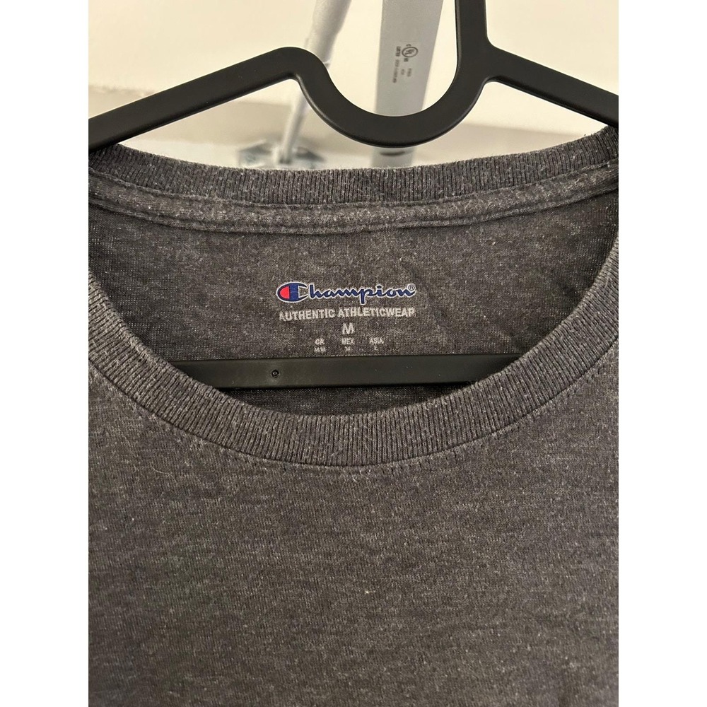 Champion Mens Authentic Athleticwear‎ T-Shirt Charcoal Grey Embroidered Logo M - Picture 5 of 8